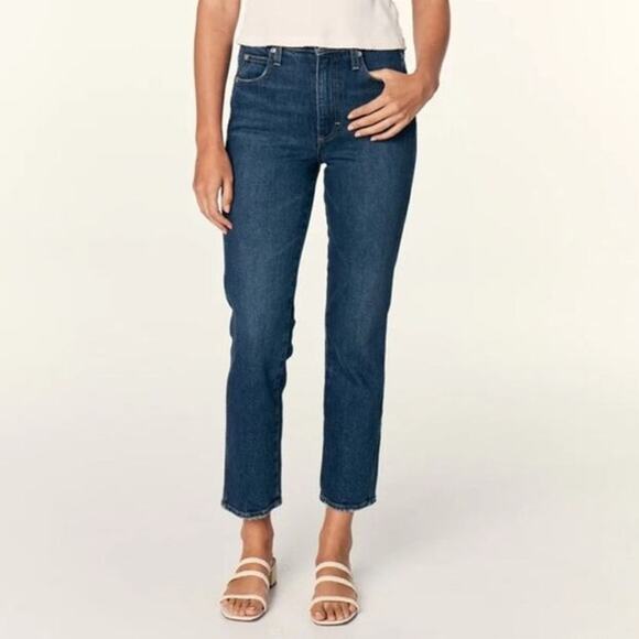 NWT AMO Chloe Crop Jeans in Affection Womens 26 Dark Wash Straight Quiet Luxury - Picture 1 of 7